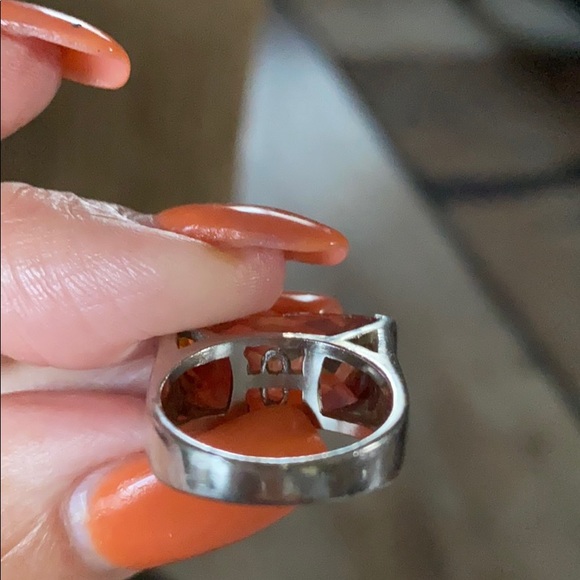 925 Stamped sterling silver ring with topaz stone - Picture 3 of 4